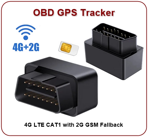 OBD GPS tracker for your car, plug-in-play 4G & 2G